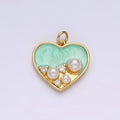 The Heart with Pearls in Teal - selected supplier variant AC-00788