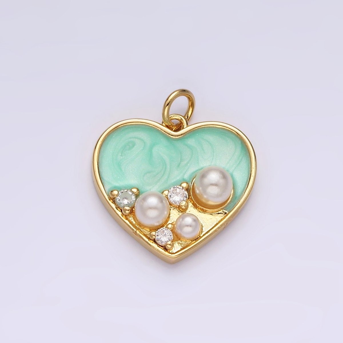 The Heart with Pearls in Teal - selected supplier variant AC-00788