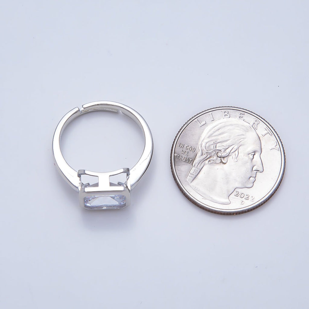 The Everlasting Bezel Ring, Radiant, White