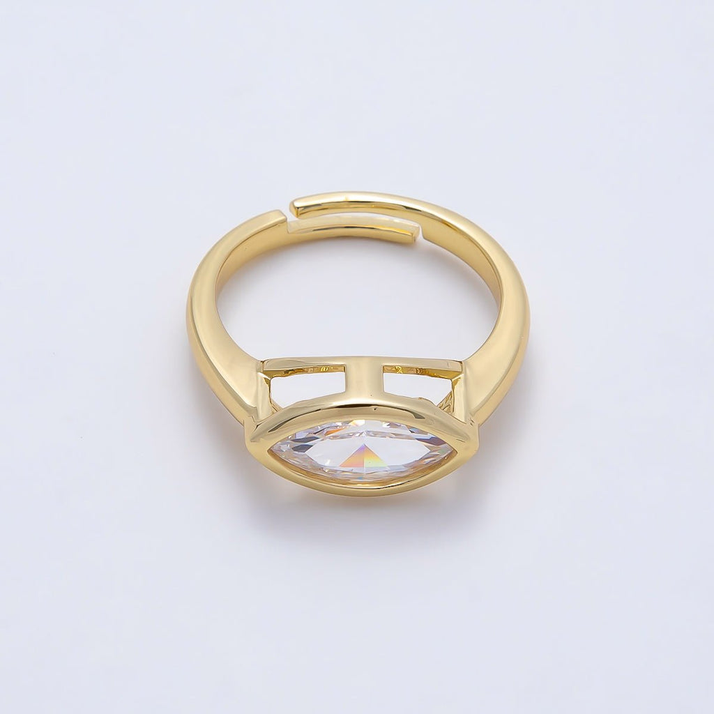 The Everlasting Bezel Ring, Marquise, Gold