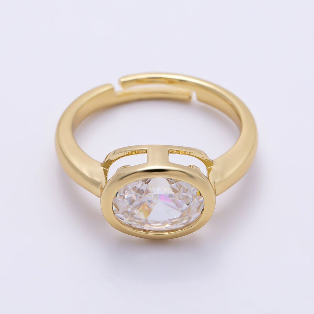 The Everlasting Bezel Ring, Oval, Gold