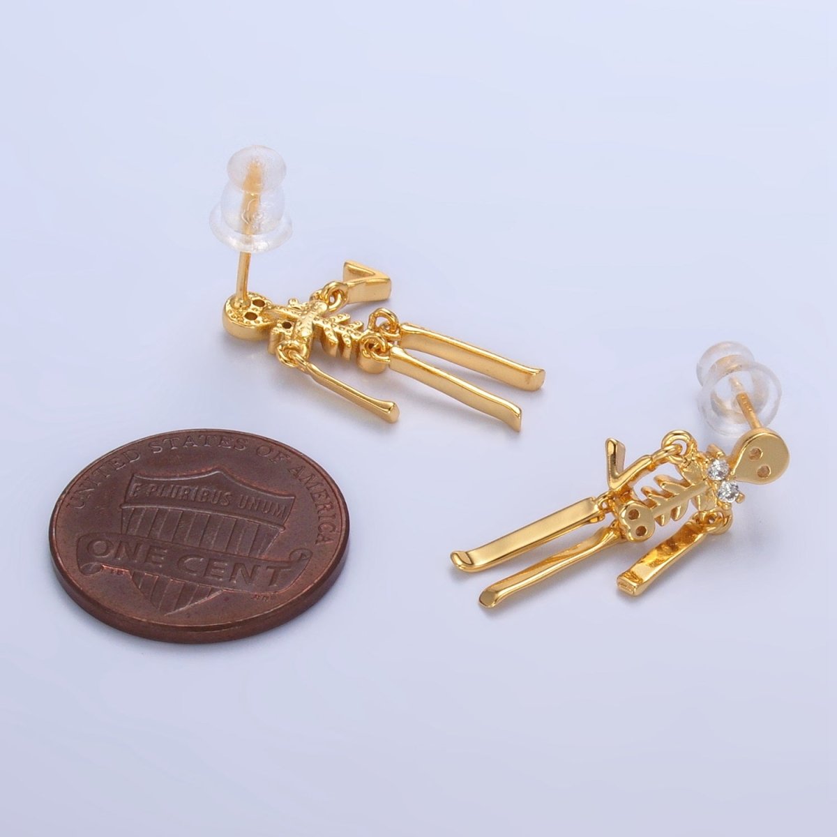 Spooky Neighbors Earrings, Gold