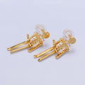 Spooky Neighbors Earrings, Gold