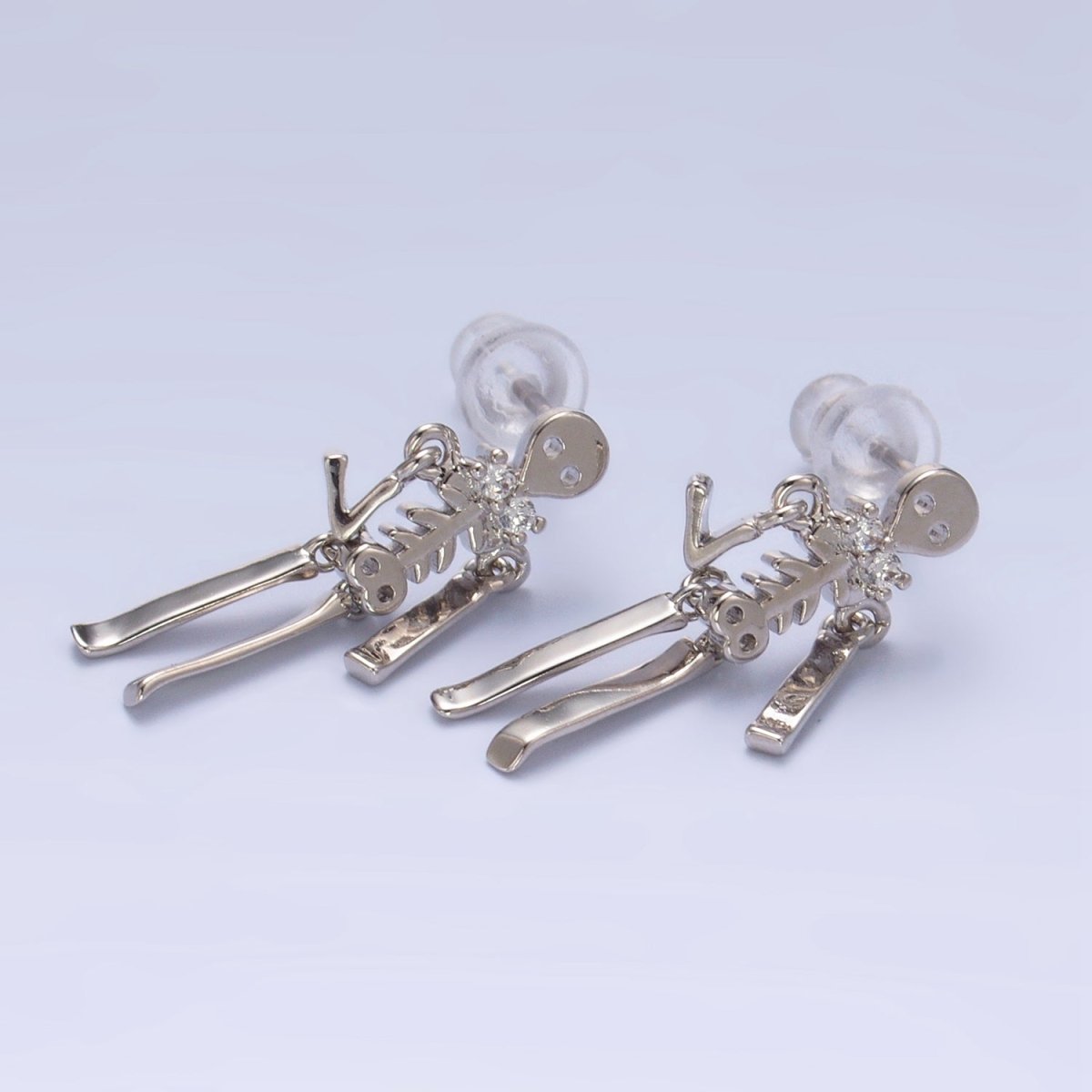 Spooky Neighbors Earrings, White
