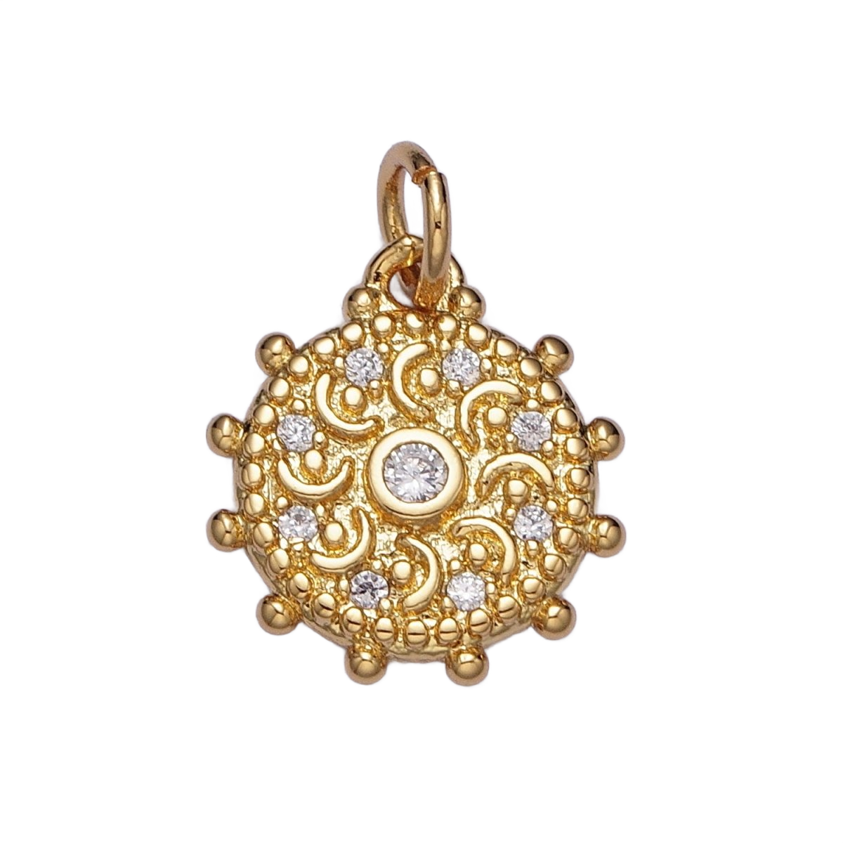The Moon in the Garden Window — AC-00973 — one charm with attached ring or bail, transparent background