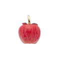 Red apple charm with attached gold-tone bail — AF-01440-Red