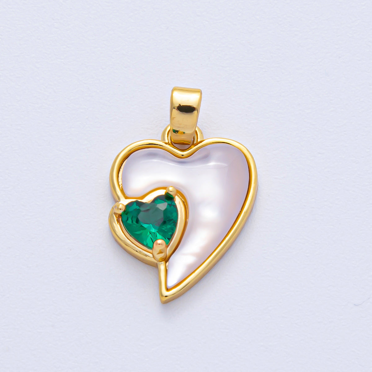 A Pearl Heart in Green - selected supplier variant AF-01206