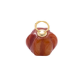 Orange pumpkin charm with attached gold-tone ring — AH-00838-Orange