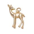 Gold fawn charm with attached jump ring — CHARMS-00606
