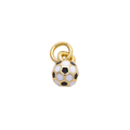 Black and white football charm with an attached jump ring on a transparent background — CHARMS-00746