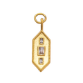 Elongated geometric charm with three clear rectangular accents and attached jump ring on a transparent background — CHARMS-00797