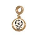 Round football medallion marked 2026 with large attached bracelet ring on a transparent background — CHARMS-00960
