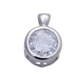 Silver round Everlasting Crystal bezel charm with attached bail — CHARMS-01086