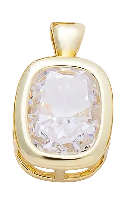 Gold oval Everlasting Crystal bezel charm with attached bail — CHARMS-01089