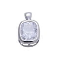 Silver oval Everlasting Crystal bezel charm with attached bail — CHARMS-01090