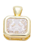 Gold rectangle Everlasting Crystal bezel charm with attached bail — CHARMS-01091