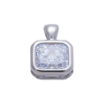 Silver rectangle Everlasting Crystal bezel charm with attached bail — CHARMS-01092
