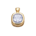 Gold rounded-square Everlasting Crystal bezel charm with attached bail — CHARMS-01094
