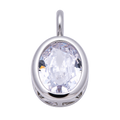The Everlasting Bezel, Oval — Silver. CHARMS-01375. One oval Everlasting Crystal charm with an attached silver-tone bail and transparent background.