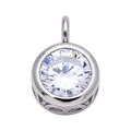 The Everlasting Bezel, Round — Silver. CHARMS-01379. One clear Everlasting Crystal charm with an attached silver-tone bail and transparent background.