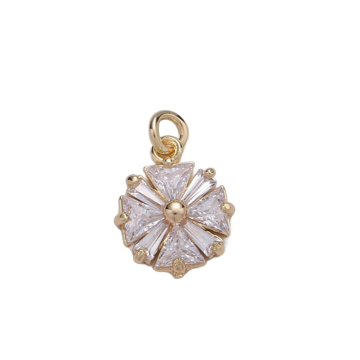 The Wish in a Crystal Window — E-00562 — clear Everlasting Crystal baguette cluster charm with attached jump ring, transparent background
