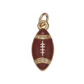 Brown football charm with Everlasting Crystal accents and attached jump ring — N-00928