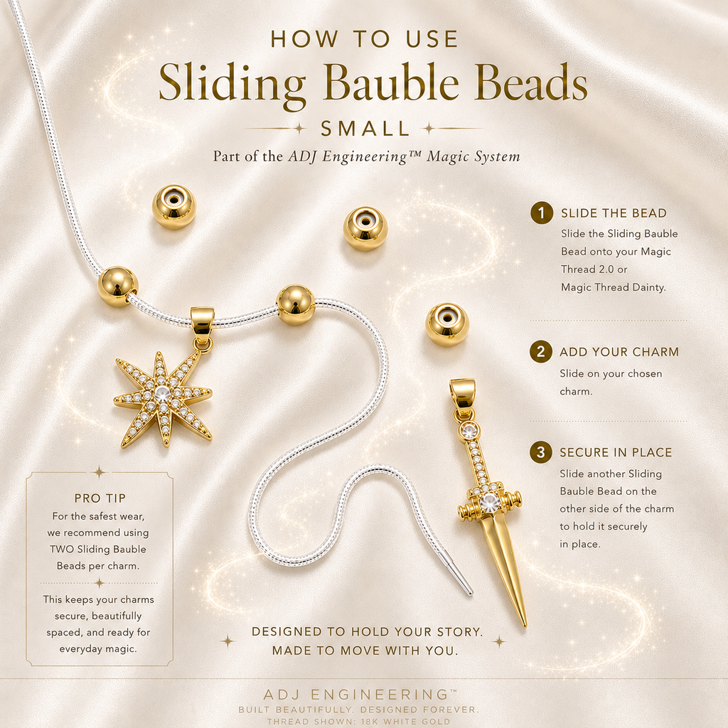 Sliding Bauble Bead, Small, Gold