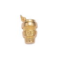 Gold takeaway coffee cup charm with attached jump ring — W-00670-Gold