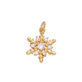 Gold snowflake charm with clear Everlasting Crystal and attached jump ring — W-00830-Gold